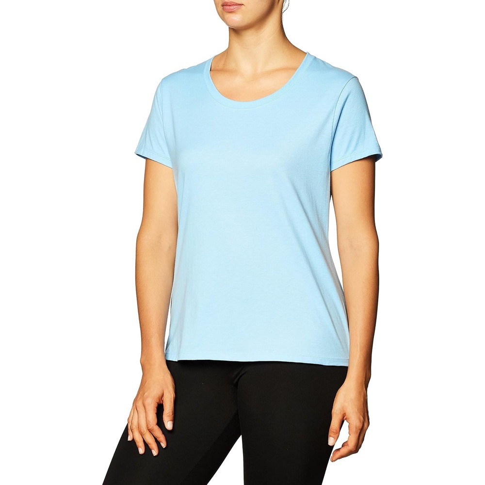 image:imageHanes Womens PerfectT Crewneck TShirt Lightweight Cotton Short Sleeve Tee for WomenCharcoal light Blue
