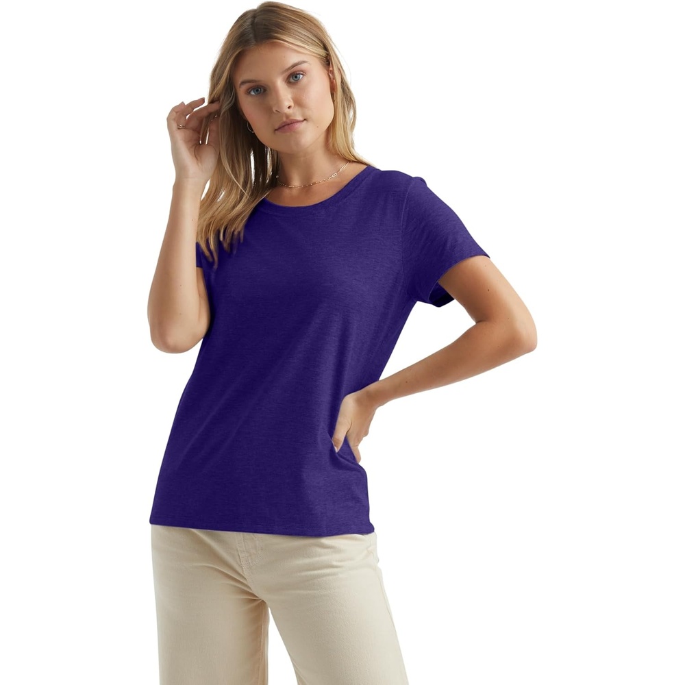 image:imageHanes Womens PerfectT Crewneck TShirt Lightweight Cotton Short Sleeve Tee for WomenPurple