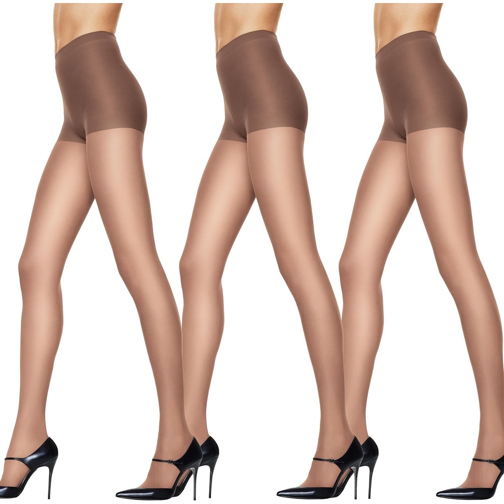 image:imageHanes Womens Silk Reflections Pantyhose Silky Sheer Control Top Reinforced ToeBarely There Pack of 3