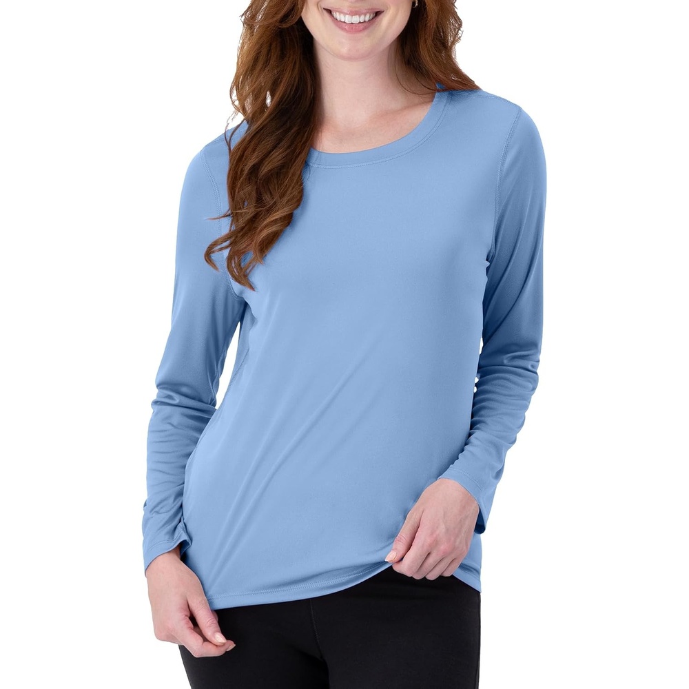 image:imageHanes Womens Sport Cool Dri Performance Long Sleeve TShirtLight Blue