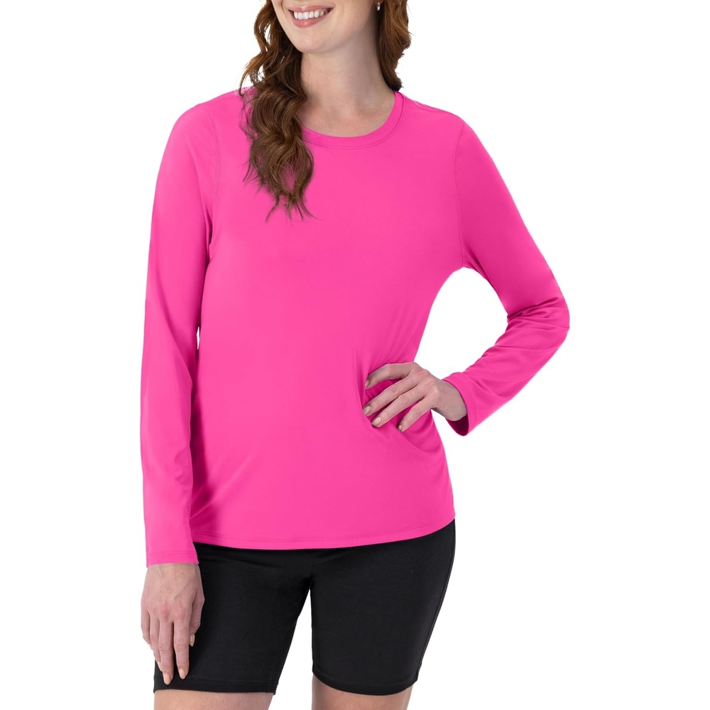 image:imageHanes Womens Sport Cool Dri Performance Long Sleeve TShirtWow Pink 1 Pack