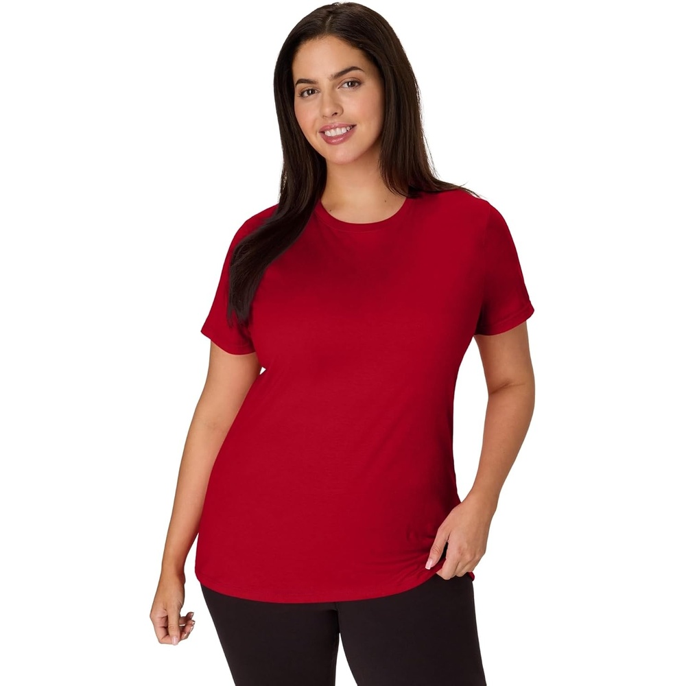 image:imageHanes Womens TShirt Just My Size Cotton Tee Plus Size TeeDeep Red