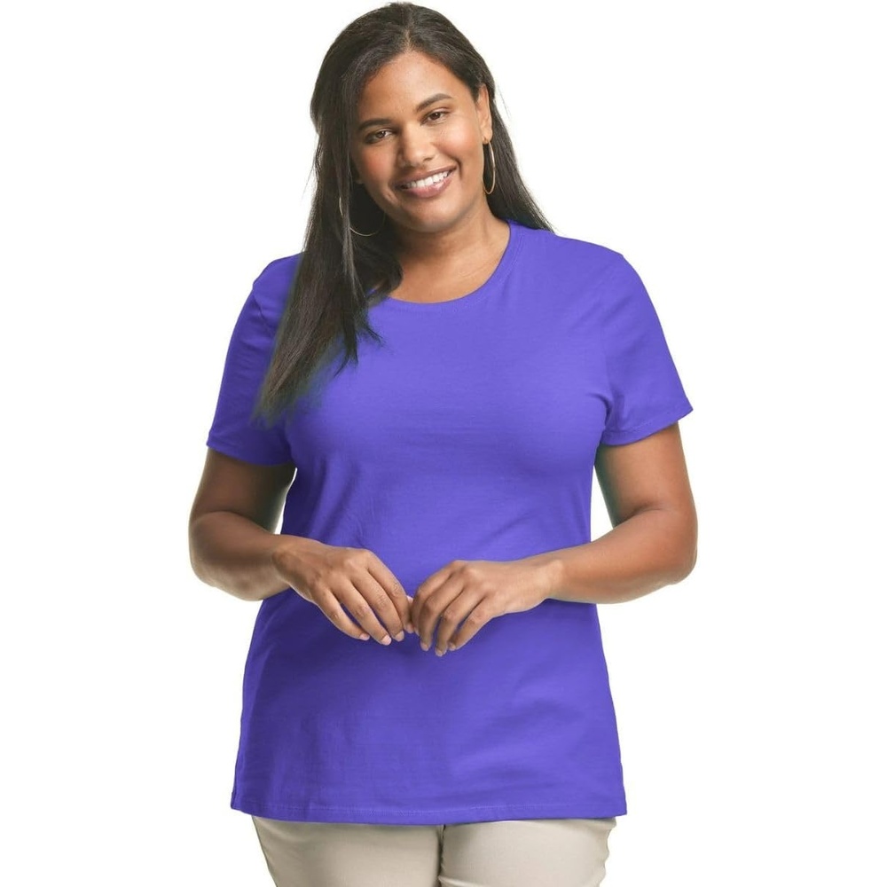 image:imageHanes Womens TShirt Just My Size Cotton Tee Plus Size TeePetail Purple