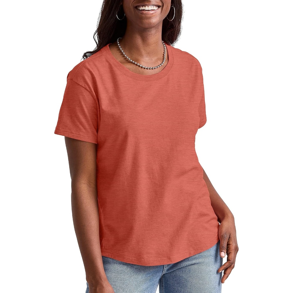 image:imageHanes Womens TriBlend Relaxed Fit TShirt Oversized Lightweight Tee Available in Plus SizeRed River Clay Pe Heather