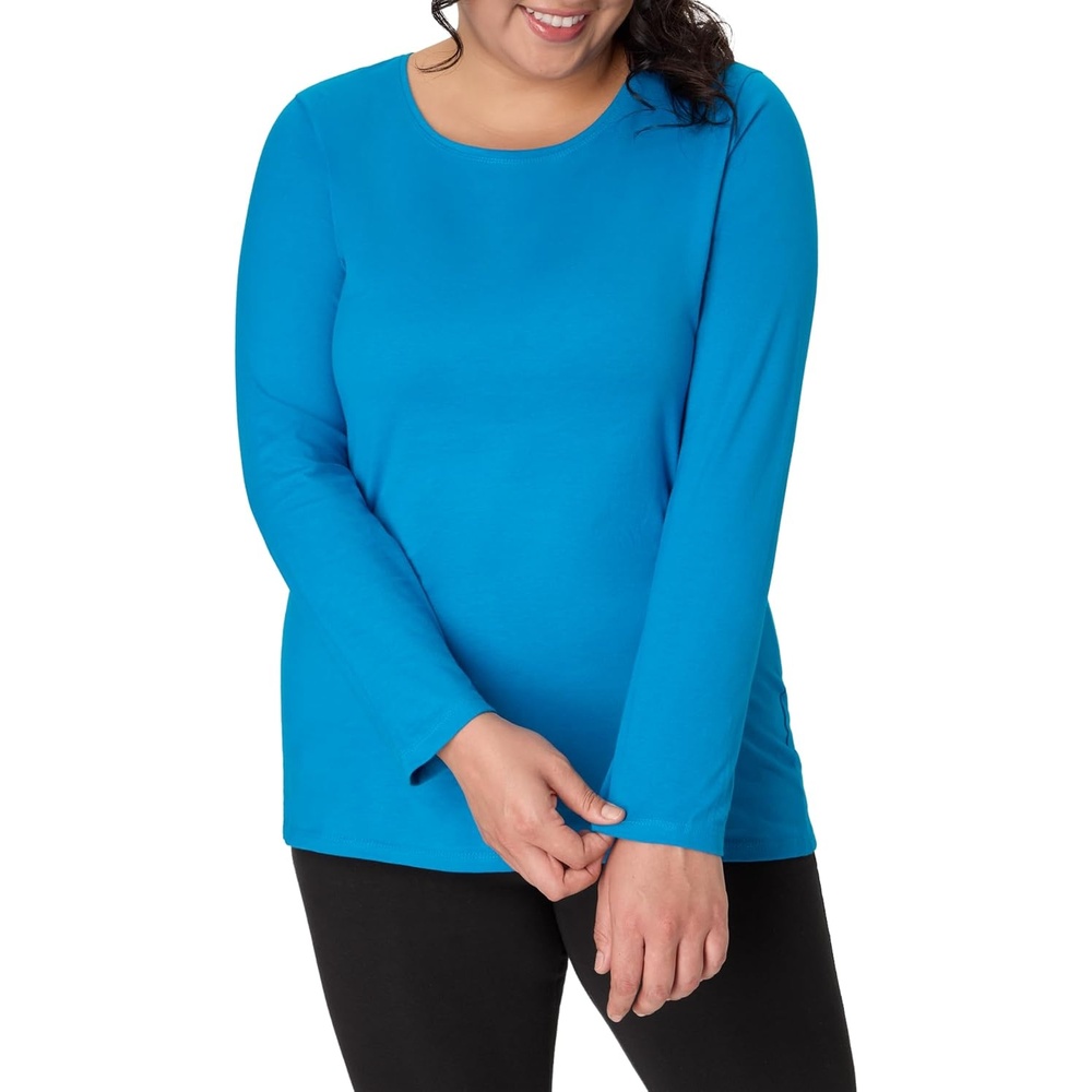 image:imageJUST My Size Womens Just My Size PlusSize Long Sleeve Cotton TShirt ScoopNeck TShirts for WomenDeep Dive