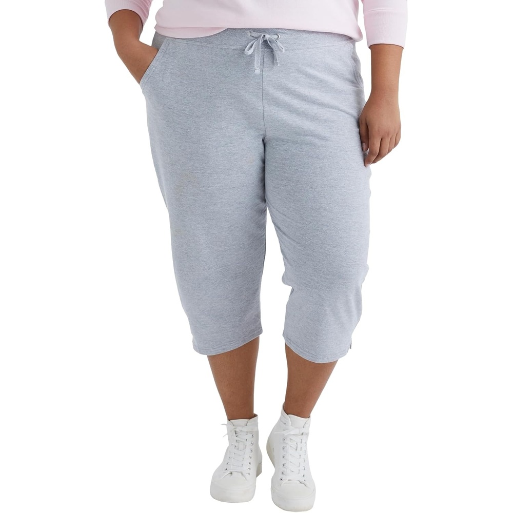 image:imageJust My Size Womens Sweatspants French Terry Capris with Pockets JMS Womens Capri Pocket SweatpantsLight Steel