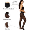 Hanes EcoSmart Seasonless Tights, Enhanced Panty, Sheer Toe, No Dig Wide Waistband(Black)