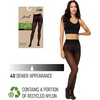 Hanes EcoSmart Seasonless Tights, Enhanced Panty, Sheer Toe, No Dig Wide Waistband(Black)