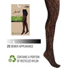 Hanes EcoSmart Women’s Leopard Animal Print Fashion, No Dig Wide Waistband, Sheer Toe, Tights(Black)