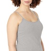 Hanes Women’s Cami with Built-in Shelf Bra, Stretch Cotton Camisole, Adjustable Straps(Grey Heather -1 Pack)