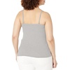 Hanes Women’s Cami with Built-in Shelf Bra, Stretch Cotton Camisole, Adjustable Straps(Grey Heather -1 Pack)