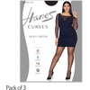 Hanes Women’s Curves Control Top Sheer Toe Silky Sheer Pantyhose With Wicking Cool Comfort(Barely There (Pack of 3))