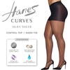 Hanes Women’s Curves Control Top Sheer Toe Silky Sheer Pantyhose With Wicking Cool Comfort(Nude)