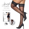 Hanes Women’s Curves Sheer-toe Silky Sheer Lace Topped Thigh High Stockings | Wicking Cool Comfort(Nude)
