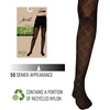 Hanes Women’s EcoSmart Fashion Diamond Outline, Control Top, Sheer Toe, Tights(Black)