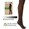 Hanes Women’s EcoSmart Fashion Sheer Art Deco, Control Top, Sheer Toe, Tights(Black)