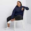 Hanes Women’s Ecosmart Fleece Hoodie, Midweight Sweatshirt for Women, Kanga Pocket(Navy Heather)
