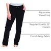 Hanes Women’s French Terry Pants, Pocket Lounge Pants for Women, Lighter-Than-Fleece Loungewear, 31”(Black)