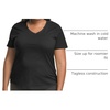 Hanes Women’s Just My Size Plus Size Cotton Jersey T-Shirt, Short Sleeve V-Neck Tee(Black)