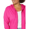 Hanes Women’s Lightweight Full Zip Hoodie, Textured Cotton Zip Up, T-Shirt Hoodie(Amaranth)