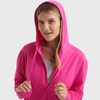 Hanes Women’s Lightweight Full Zip Hoodie, Textured Cotton Zip Up, T-Shirt Hoodie(Amaranth)