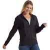 Hanes Women’s Lightweight Full Zip Hoodie, Textured Cotton Zip Up, T-Shirt Hoodie(Black)