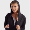 Hanes Women’s Lightweight Full Zip Hoodie, Textured Cotton Zip Up, T-Shirt Hoodie(Black)