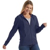 Hanes Women’s Lightweight Full Zip Hoodie, Textured Cotton Zip Up, T-Shirt Hoodie(Navy)