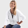 Hanes Women’s Lightweight Full Zip Hoodie, Textured Cotton Zip Up, T-Shirt Hoodie(White)
