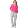 Hanes Women’s Long Sleeve Cotton T-Shirt, Lightweight Crewneck and V-Neck Tee for Women, Modern Fit(Amaranth)