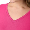 Hanes Women’s Long Sleeve Cotton T-Shirt, Lightweight Crewneck and V-Neck Tee for Women, Modern Fit(Amaranth)