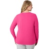 Hanes Women’s Long Sleeve Cotton T-Shirt, Lightweight Crewneck and V-Neck Tee for Women, Modern Fit(Amaranth)