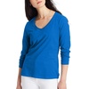 Hanes Women’s Long Sleeve Cotton T-Shirt, Lightweight Crewneck and V-Neck Tee for Women, Modern Fit(Deep Dive)
