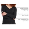 Hanes Women’s Long Sleeve Cotton T-Shirt, Lightweight Crewneck and V-Neck Tee for Women, Modern Fit(Ebony)