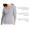 Hanes Women’s Long Sleeve Cotton T-Shirt, Lightweight Crewneck and V-Neck Tee for Women, Modern Fit(Light Steel)