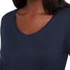 Hanes Women’s Long Sleeve Cotton T-Shirt, Lightweight Crewneck and V-Neck Tee for Women, Modern Fit(Navy)