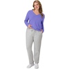Hanes Women’s Long Sleeve Cotton T-Shirt, Lightweight Crewneck and V-Neck Tee for Women, Modern Fit(Petal Purple)