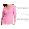 Hanes Women’s Long Sleeve Cotton T-Shirt, Lightweight Crewneck and V-Neck Tee for Women, Modern Fit(Pink Swish)