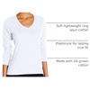 Hanes Women’s Long Sleeve Cotton T-Shirt, Lightweight Crewneck and V-Neck Tee for Women, Modern Fit(White)