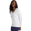 Hanes Women’s Long Sleeve Cotton T-Shirt, Lightweight Crewneck and V-Neck Tee for Women, Modern Fit(White)