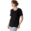 Hanes Women’s Perfect-T Crewneck T-Shirt, Lightweight Cotton Short Sleeve Tee for Women(Black)