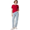 Hanes Women’s Perfect-T Crewneck T-Shirt, Lightweight Cotton Short Sleeve Tee for Women(Deep Red)