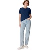 Hanes Women’s Perfect-T Crewneck T-Shirt, Lightweight Cotton Short Sleeve Tee for Women(Navy)