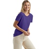 Hanes Women’s Perfect-T Crewneck T-Shirt, Lightweight Cotton Short Sleeve Tee for Women(Purple)