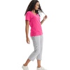 Hanes Women’s Perfect-T V-neck T-shirt, Cotton Short Sleeve Tee for Women, 1 or 2-Pack(Amaranth)