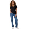 Hanes Women’s Perfect-T V-neck T-shirt, Cotton Short Sleeve Tee for Women, 1 or 2-Pack(Black)