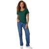 Hanes Women’s Perfect-T V-neck T-shirt, Cotton Short Sleeve Tee for Women, 1 or 2-Pack(Deep Forest)