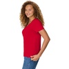 Hanes Women’s Perfect-T V-neck T-shirt, Cotton Short Sleeve Tee for Women, 1 or 2-Pack(Deep Red)
