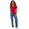 Hanes Women’s Perfect-T V-neck T-shirt, Cotton Short Sleeve Tee for Women, 1 or 2-Pack(Deep Red)