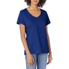 Hanes Women’s Perfect-T V-neck T-shirt, Cotton Short Sleeve Tee for Women, 1 or 2-Pack(Deep Royal)